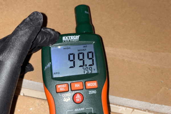 Moisture meter being used during Professional Mold Testing